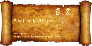 Buella Klára névjegykártya